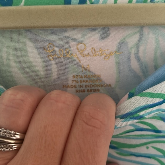 Lilly Pulitzer Floral Print Dress with 3/4 Sleeves UPF-50 - Picture 5 of 7